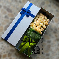 33朵香槟玫瑰鲜花礼盒上海同城鲜花速递生日送花订花 市区免费