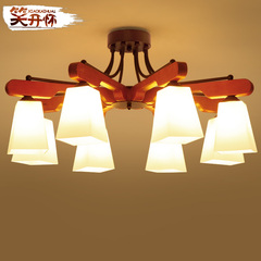 客厅吸顶灯现代简约北欧圆形卧室房间餐厅灯大气中式美式实木吊灯