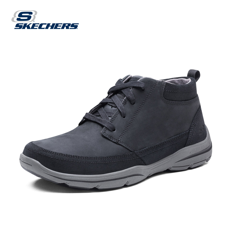 skechers斯凯奇轻便系带男鞋 透气商务休闲鞋 舒适高帮鞋64854产品展示图3