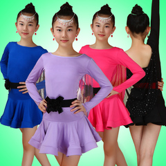 2016春夏新款儿童拉丁舞连衣裙少儿女舞蹈表演服比赛演出服装六一