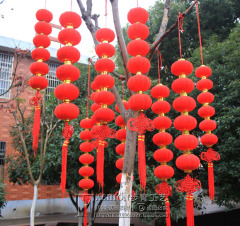 新年春节灯笼串装饰植绒小灯笼挂饰喜庆过年庆典婚庆用品