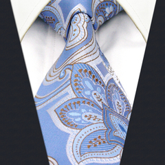 男士商务职业韩版 品牌浅蓝色 正品结婚工作时尚百搭领带 礼盒装