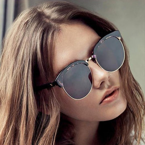二饼家 v牌gentle monster太阳眼镜圆框半框 明星墨镜deborah
