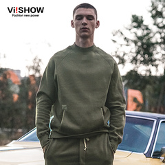 VIISHOW2016潮牌男装秋季新款棉质套头卫衣男圆领长袖运动衫外套