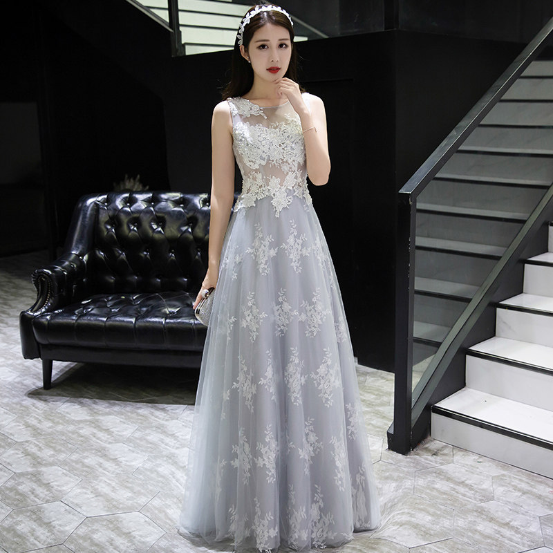 优雅宴会晚礼服2017新款时尚蕾丝晚会主持人礼服女冬#女装/女士精品