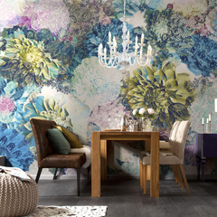 迪赛威丝壁纸 德国壁画 进口高清壁画 蕾丝花卉图案 客厅沙发背景