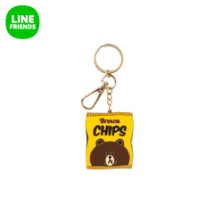 LINE FRIENDS BROWN chips 动漫周边呆萌布朗熊钥匙环挂件