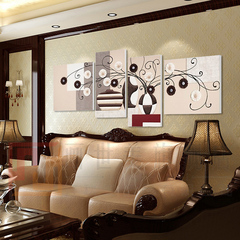 沙发背景墙装饰画客厅现代简约四联画立体浮雕画壁画皮画卧室挂画