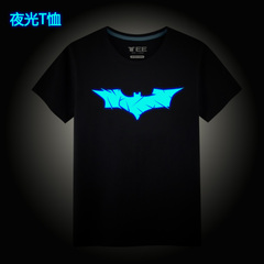 2016新款 蝙蝠侠短袖T恤超人BATMAN韦恩韩版潮情侣夜光衣服男