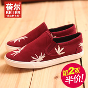 Becky fall 2015 a new Korean wave pedal canvas leisure shoes low cut lazy shoes feet men's shoes