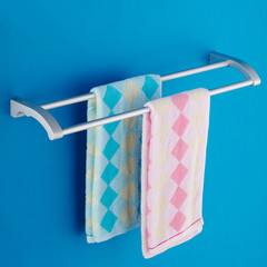 以贴卫浴浴室卫生间毛巾架 太空铝双杆毛巾杆 毛巾杆双杆毛巾架