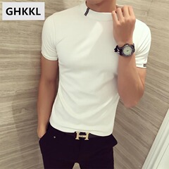 ghkkl2017春夏装新款打底圆领修身T恤衫短袖型男休闲韩版潮流体恤