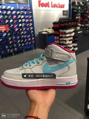 美国 耐克 Nike Air Force 1 中帮 AF1 女鞋 全白亮皮 518218-005