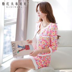 Jewelry sets big pink doll summer 2015 temperament of new women's slim suit skirt small fields breathe sweet