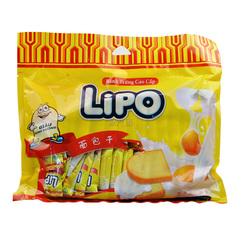 越南进口Lipo奶油鸡蛋面包干300g/袋  牛奶饼干休闲零食品