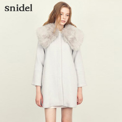 snidel 2016秋冬新品 大毛领斗篷系毛呢大衣外套（商场同款）