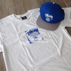 现货 Stussy WT Stamp Tee 邮票 世界巡游 短袖T恤 黑白情侣 简约