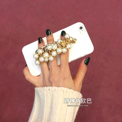 韩国网红同款金属奢华珍珠手链iPhone6plus手机壳6s苹果7保护套软