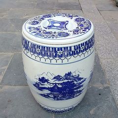 景德镇陶瓷米缸米桶 防潮防虫干货储物缸 瓷凳凉凳 粉面缸