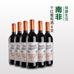 【绿腰生活 南非红酒】杜布里兹美乐红酒进口干红葡萄酒 750ml*6