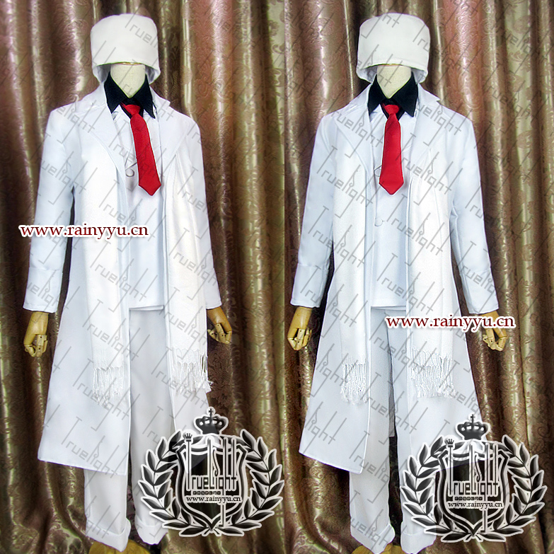 超原版！Cosplay白夜之城Hellsing 阿卡多loli版本服白色大衣套装