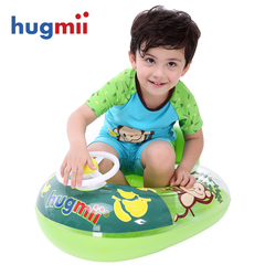 hugmii儿童游泳圈小孩充气卡通游泳艇2-4岁儿童可爱戏水坐圈艇