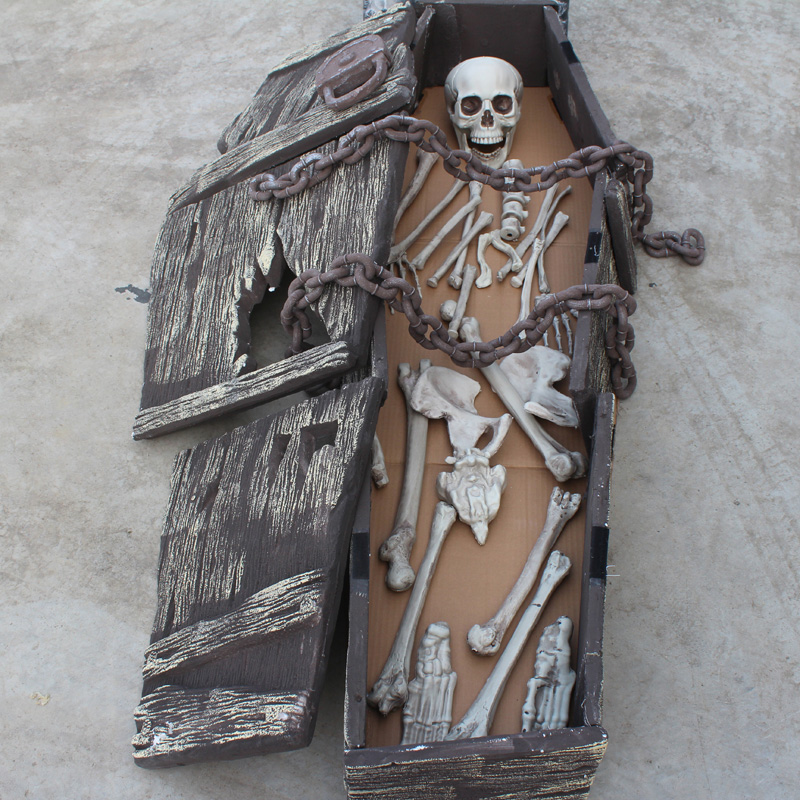 仿真棺材搞怪道具愚人节酒吧密室装饰品鬼节鬼屋装饰泡沫吓人玩具