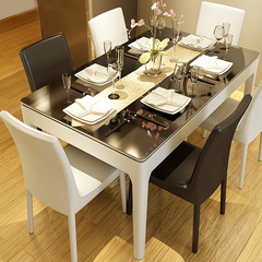 洛顿餐桌现代简约钢化玻璃餐台钢琴烤漆饭桌