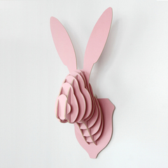 女孩儿童房兔子装饰 可爱创意木质动物挂头壁饰挂饰