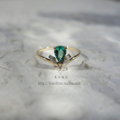 【SION美学珠宝】 "Nymph" 18K金钻石镶嵌祖母绿指环