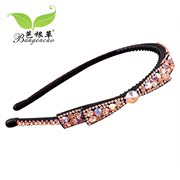 Bagen grass high-end hair accessories Crystal headband Korea fine cave side rhinestone bow hair clip headband tiara head jewelry