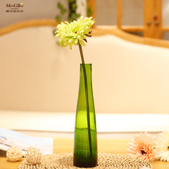蘑菇堡简约彩色玻璃瓶套装花艺花瓶仿真花艺玻璃花瓶餐桌摆件家居