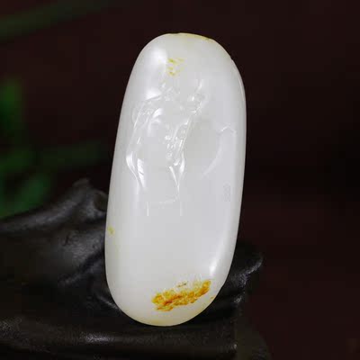 国家级玉雕大师范同生 新疆和田玉籽料挂件 羊脂白玉观音 53.3克