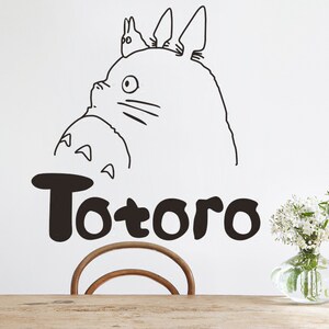 呆萌龙猫卡通动漫墙贴卧室宿舍客厅床头沙发背景装饰可移除墙贴纸