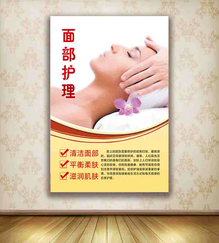 面部中医美容养生医疗保健挂图宣传画海报订制护理写真