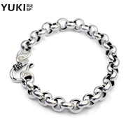 YUKI men''s jewelry in Europe and hipster fashion 925 silver bracelet chain Suo Taiyin bracelet gets men''s gift