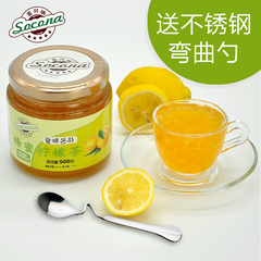 【买2瓶送勺】 Socona蜂蜜柠檬茶500g韩国风味水果茶蜜炼酱冲饮品