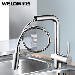 WELD 威尔登L15厨房全铜水龙头洗菜盆水槽冷热水抽拉龙头可旋转