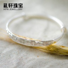 HFN JEWELLERY/礼轩珠宝990足银满天星手镯 复古手圈 可调节款女