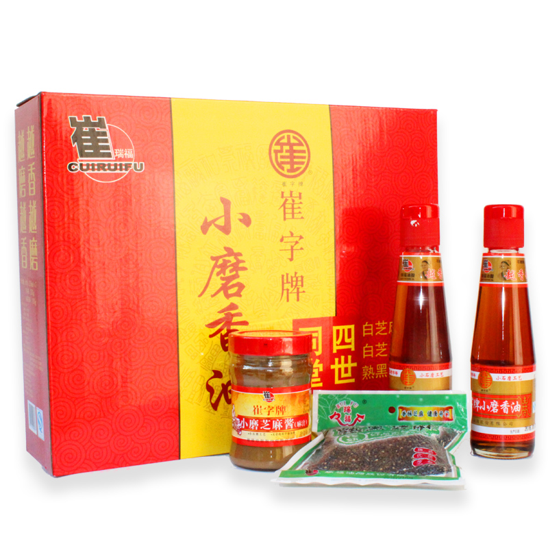 Choi plate Four Generations gift Sesame oil+Sesame paste+Black sesame seeds Gifts to share Old Chinesein the Agri rice/Dried foods/Condiment , Cooking oil/Flavored oil , Sesame oil category - from Buy2taobao.com to provide professional Taobao agent buy service