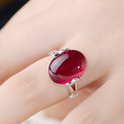 Thai fashion Ruby 925 Silver ring woman index finger maybe rings Korean version of the vintage Western jewelry