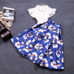 2015 temperament slim suit spring and summer style retro floral ladies skirts dresses in floral dresses