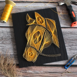 马头到成功弦丝纱线画成品 生日礼物钉子绕线手工装饰画diy材料包