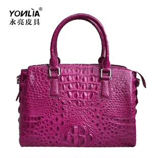 愛馬仕皮具店 YONLIA 永亮皮具 年中大促新款老鱷魚皮女士手提包真皮單肩斜挎包 愛馬仕皮包