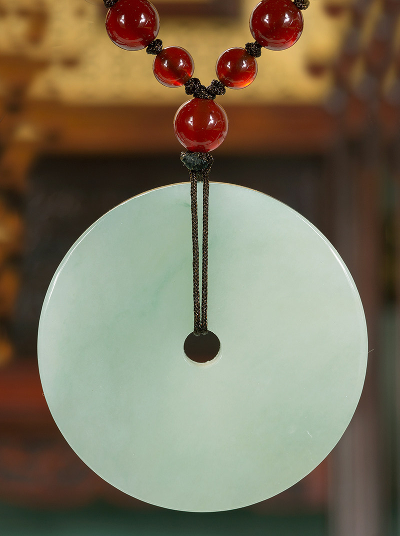 钰达翡翠平安扣项坠 平安环吊坠玉佩怀古挂件玉挂坠a货真玉 bic