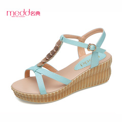Name code 2015 new platform high heel wedge Sandals platform Sandals women in summer t-strap shoes