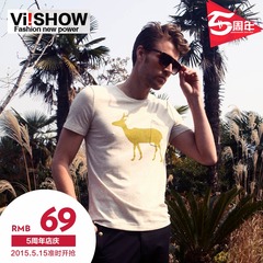 Men's viishow men's short sleeve t shirt men t spell color prints trend summer summertime tide men's t