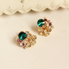 Shanzai post Korean ladies new small Camellia no pierced earrings earring earring ear ear clip