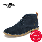Westlink/West New Korean leisure Joker 2015 winter boots laced leather boots with round head male