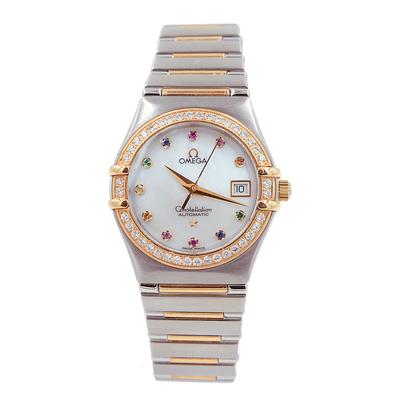 【中古】 omega/欧米茄 彩虹女神间金自动机械女表